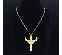 DFRIZ Collares Collar gótico con símbolo de Judas Priest para Mujer y Hombre, Collar con Colgante de San de Color Dorado, Collar de joyería