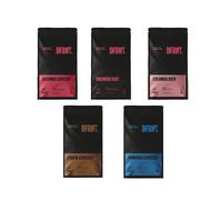 DFRNT. Café de Especialidad en Grano Colombia Espresso, Dark, Brew, Honduras y Etiopía | Pack Coffee Lovers 5×250g | Pack Degustación Specialty Coffee 100% Arábica Ideal para Cafeteras Espresso