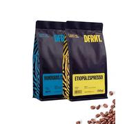 DFRNT Coffee Pack Café de Especialidad Etiopía + Honduras 2x250g - Café en Grano 100% Arábica, Tueste Artesanal para Espresso, Orígenes Únicos, Notas Florales, Cítricos, Chocolate y Caramelo - 500g