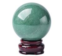 DFrywdgSEY Bola de Cristal, Bola de Cristal aventurina Verde Natural con Soporte, for exhibición Fengshui, meditación, adivinación, decoración del hogar(Diameter 2.0")
