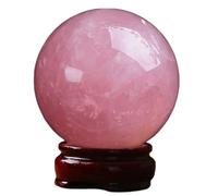 DFrywdgSEY Bola de Cristal, Bola de Cristal Cuarzo Rosa Natural con Soporte - decoración del hogar Fengshui for Reiki, meditación(4cm)