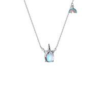 DFrywdgSEY collar, Colgante de ópalo brillante unicornio sueño otoño, collar arco iris Plata Ley 925 auténtica a la moda for mujer, regalo joyería