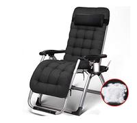 DFrywdgSEY sillón reclinable Plegable, Silla Plegable, Silla de Ocio, reclinable, Ajustable for terraza al Aire Libre, for Acampar en la Playa, Negra, Gris, 180 x 65 40 cm, Duradera(Black)