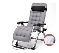 DFrywdgSEY sillón reclinable Plegable, Silla Plegable, Silla de Ocio, reclinable, Ajustable for terraza al Aire Libre, for Acampar en la Playa, Negra, Gris, 180 x 65 40 cm, Duradera(Grey)