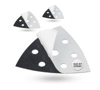 DFS - Juego de 3 velcro de repuesto para lijadora delta, 93 x 93 x 93 mm, 6 agujeros, 3 unidades, triángulo de repuesto autoadhesivo para lijadora triangular