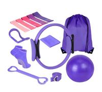 Dfstvup 4 Pilates Set, Pilates e-ssential Kit, Pilato Ring and Ball & Resistance Band & Yoga Ring, Kit De Pilates En Casa, Accesorios para Mujeres Ejercicio En Casa