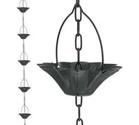 DFTDFYXYCadena para Lluvia Cadena De Lluvia De Metal Cadena De Guía De Lluvia De Canalón Cadena Lluvia Japones para Canalones Bajante De Cadena Colgando for Temple Villa,Jardín,Alero,5m(16.4ft)