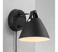 DFTP by Nordlux Aplique de pared Strap con correa de cuero, negra