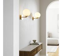 DFTP by Nordlux Aplique Shapes con pantalla de vidrio blanco/latón