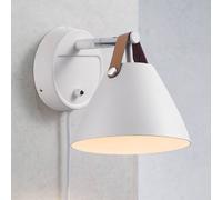 DFTP by Nordlux Aplique Strap con correas de cuero, blanco