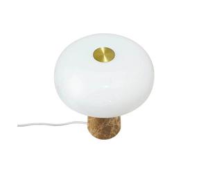 DFTP by Nordlux Lámpara de mesa Glossy, beige/blanco, altura 24 cm, mármol/vidrio