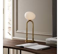 DFTP by Nordlux Lámpara de mesa Shapes, blanco/latón, cristal, 47 cm de altura, E27