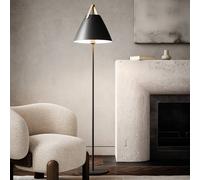 DFTP by Nordlux Lámpara de pie Strap de metal con correa de cuero, negra