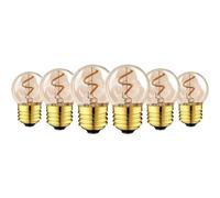 DFTRIF Lámparas de reemplazo de iluminación al Aire Libre G40 Mini Globe LED Spiral Filamento Bulbo B22 Bayoneta 1W LED Bulbos Ámbar Vidrio Cálido Blanco 2200k 6pcs