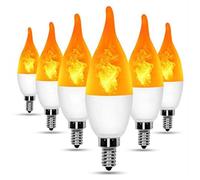 DFTRIF LED Bombillas de Llamas simuladas 15W 110-240V Luces Accesorios ELECTRÓNICOS Inicio LLAMPA Llame Flame Efecto LUZ Bulbs Lampada 6pcs,E27 Base