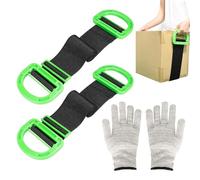 Dfuqanb 2 Piezas Correas para Mover, Correas de Elevación Ajustables, con 1 Pares de Guantes, 600 Libras Objetos Pesados, Correas de Transporte para Mudanza para Mover Muebles, Electrodomésticos