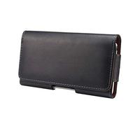 DFV mobile - Authentic Leather Horizontal Belt Clip Case para ZTE V50 5G (2023) - Black