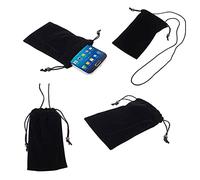DFV mobile - Case Cover with Chain and Loop Closure Soft Cloth Flannel Carry Bag for Alcatel 2008G - Black