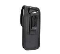 DFV mobile - Funda de cinturón en nylon Oxford con tarjetero, clip metálico y doble posición para Cat S42 H+ (2021) - Negra