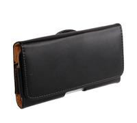DFV mobile - Funda horizontal de cinturón con clip en piel sintética lisa para POLAROID COSMO K2 PLUS (2019) - Negra