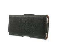 DFV mobile - Funda horizontal de cinturón con clip en piel sintética texturizada para Cat S42 H+ (2021) - Negra