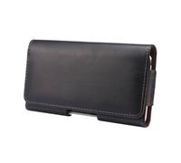 DFV mobile - Funda horizontal de cinturón en piel auténtica con clip para Cat S42 H+ (2021) - Negra