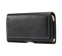 DFV mobile - Holster Horizontal Leather with Belt Loop para LG Velvet (2020) - Black