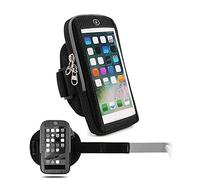 DFV mobile - Waterproof Reflective Armband Case with Touchscreen with 2 Compartments Sport Running Walking Cycling Gym para Samsung Galaxy M52 5G (2021) - Black