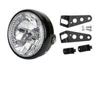 Dfvajwc Auxiliar para Moto Faro Delantero Negro Para Motocicleta Con Soporte Para Luz De Señalización 9 Cables(Lamp 28-36mm)