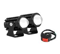 Dfvajwc Auxiliar para Moto Faros Delanteros Para Motocicleta, Luces De Conducción Bicolor Para Motos, Camiones, Remolques Y Accesorios Todoterreno(2pcs White White)