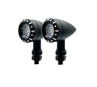 Dfvajwc Auxiliar para Moto Para Chopper, Para Cruiser, Bobber, Motocicleta, Bala, LED, Freno, Luz Intermitente, Indicador De Señal Giro(Negro)