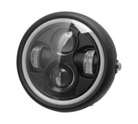 Dfvajwc Faros Delantero Faro LED Retro 6,5 Pulgadas Para Motocicleta, Bombilla DRL Alta Y Con Anillo Ángel Para Sportster Cafe Racer Bobber Iron 883 Focos Delanteros