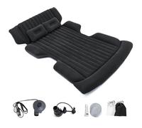 DFVOOP Colchón Hinchable Coche, Negro, Tamaño Normal, para Peugeot Rifter 5-Seater 2019+SUV, Coche, SUV, Camping, Exteriores, con Bomba de Hinchado, Cabecero Protector, Fácil de Limpiar y Mantener