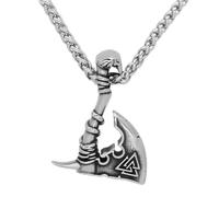 DFWY Hombres Viking Axe Valknut Collares de Acero Inoxidable, Nordic Odin Symbol Totem Axe Colgante Amuleto, Unisex Medieval Vintage Estilo Gótico Joyería con Bolsa de Regalo