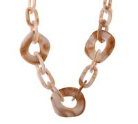 DFWY Mujeres Gruesa Resina Acrílica Cadena Eslabones Collar, Plástico Geométrico Oval Colgante Collar Gargantilla, Declaración Punk Boho Estilo Party Jewelry Accesorios(Brown)