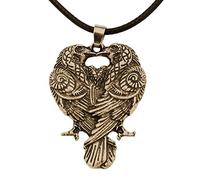 DFWY Nórdico Viking Odin's Ravens Collar - Hombres Mujeres Huginn Y Muninn Cuervo Colgante Pareja Cadena de Cuerda de Cuero - Moda Vintage Hip Hop Animal Amulet Jewlery