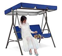 DFWYG Cubierta del Toldo para Columpio Cubierta Superior de la Hamaca del Patio, Parasol Impermeable con Protección UV, Cubierta Superior de Repuesto para Jardín al Aire Libre,Azul,164 * 114 * 15cm