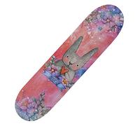 DFWYG Monopatín para Niños, Skateboard Completas con Estampado Divertido de 31 "x 8", Skateboard Monopatín de Madera de Arce de 7 Capas para Niños y Niñas Principiantes,Rabbit