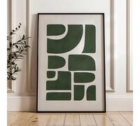DFZEWKI Arte mural verde, arte moderno verde, arte abstracto, arte mural verde y negro, arte contemporáneo, arte minimalista para dormitorio (50x75cm (20x30in)/Sin marco)