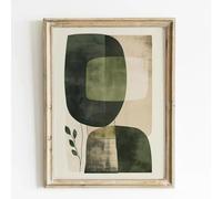 DFZEWKI Arte mural verde, arte moderno verde, arte abstracto, arte mural verde y negro, arte contemporáneo, arte minimalista para dormitorio (30x40cm (12x16in)/Sin marco)
