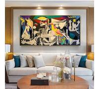 DFZEWKI Cuadro abstracto de Picasso, cuadro famoso «Guernica», pósteres, impresiones en lienzo para decoración de sala de estar, hogar y oficina (75 x 150 cm, sin marco)