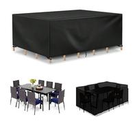 DFZEWKI Funda para muebles de jardín al aire libre, 260 x 120 x 75 cm (largo x ancho x alto), tela Oxford 420D, resistente al viento, al polvo, a los rayos UV, juego de funda de sofá de ratán para