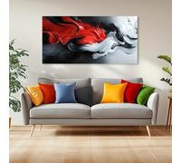 DFZEWKI Láminas artísticas abstractas para pared, pintura abstracta roja y negra, arte contemporáneo para baño, sala de estar, decoración del hogar (55 x 110 cm (22 x 43 pulgadas) / Sin marco)