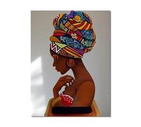 DFZEWKI Lienzo con figuras abstractas, pósteres e impresiones de mujeres africanas, retrato, arte de pared para sala de estar, decoración del hogar (30x40cm (12x16in)/Sin marco)