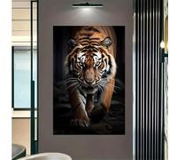 DFZEWKI Póster e impresiones de tigre feroz, arte moderno de pared, lienzo, pintura para sala de estar, decoración del hogar (50 x 75 cm, sin marco)
