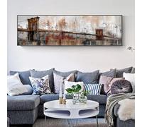 DFZEWKI Pósteres e impresiones vintage del puente Golden Gate, lienzo de paisaje abstracto, arte de pared para decoración de sala de estar (70 x 210 cm, sin marco)