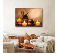 DFZEWKI Velas y piedras de masaje, pintura sencilla de relajación y calma, arte de pared, póster, impresiones en lienzo, decoración del hogar, sin marco, 50 x 70 cm (20 x 28 pulgadas).