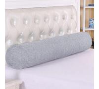 DG Catiee Almohada cilíndrica redonda, almohada para cabecera, soporte para el cuello, almohada lumbar suave y cómoda para sofá, cama, cierre de hueco (12 x 90 cm, gris claro)