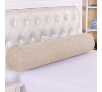 DG Catiee Almohada Cilíndrica Redonda de Refuerzo, Almohada para Cabecera Soporte para el Cuello Almohada Lumbar Suave y Cómoda para Sofá Sillón Cama Cierre de Espacios (12 x 150 cm, Beige)