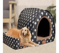 DG Catiee Caseta para perros extra grande de lujo, casa para perros grandes, cama para gatos, refugio para mascotas para perros grandes y medianos en interiores y exteriores (XXXL (105 x 80 x 78 cm